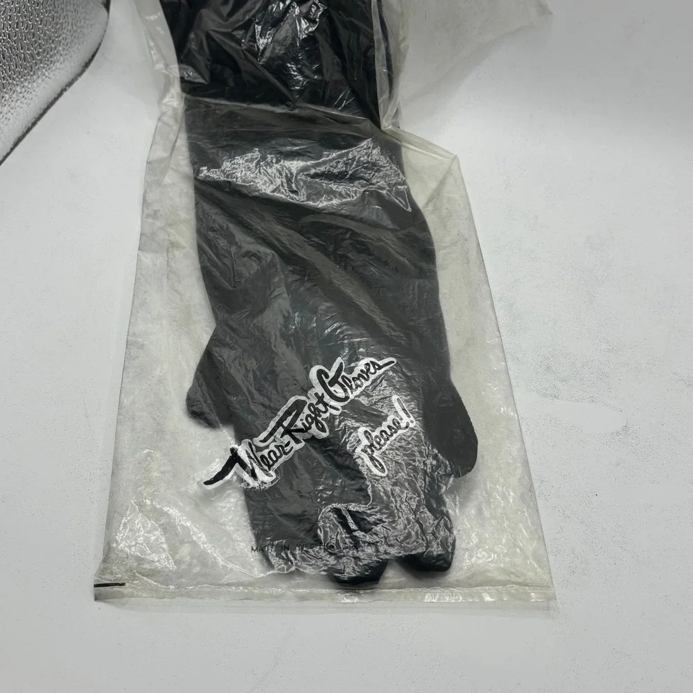 Wear-Right Vintage Black Cotton Opera Gloves Embroidered Western Germany Sz‎ 7.5